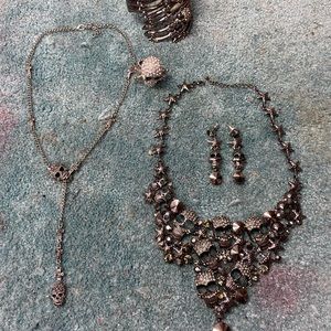Lot of Skull Gothic Jewelry Necklace earrings